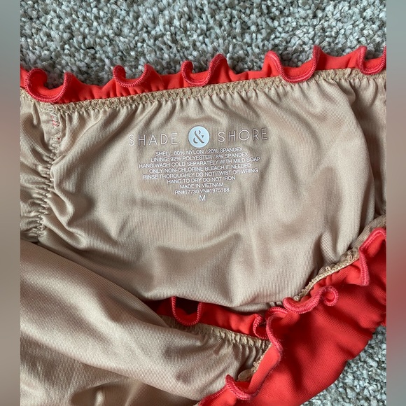 Shade & Shore coral bikini top & bottom set Size Medium// 34C - Picture 2 of 7